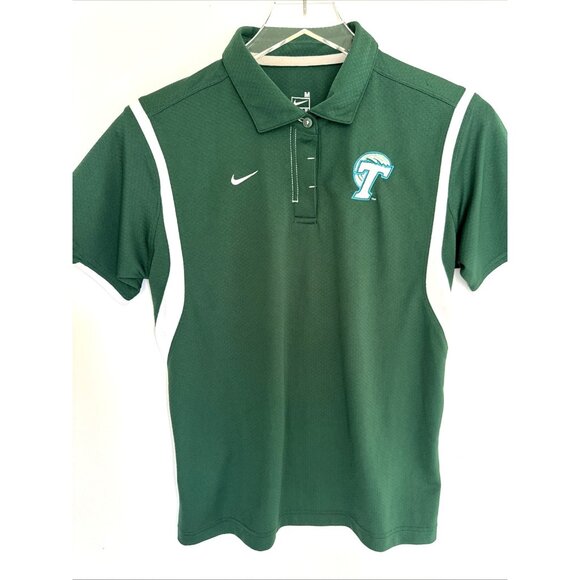 NIKE Tulane University Green Wave Green Polo Size Medium - Picture 1 of 4